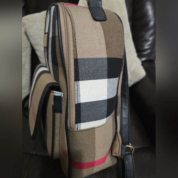 Plaid Designer Backpack - Picture 4 of 8
